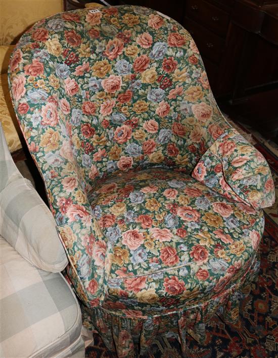 Victorian buttoned back nursing chair
